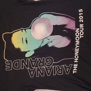 ARIANA GRANDE Honeymoon Tour Black Cotton‎ Sz XL Mens Unisex Tee Shirt 2015